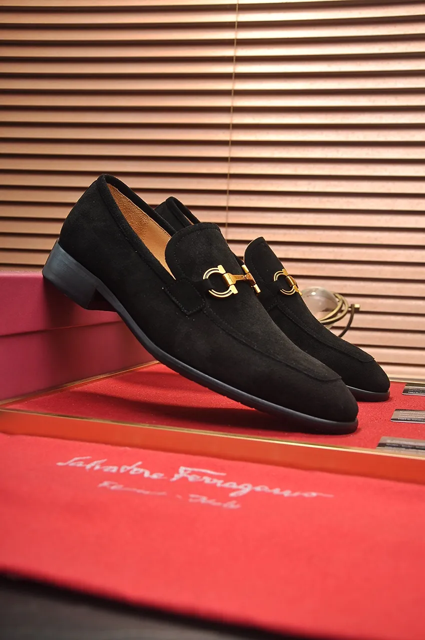 Men's shoes 💰500💶[Ferragamo/Ferragamo] The latest model in the counter. Original imported high-quality cowhide with open edges + imported 🐂 water-dyed cowhide lining + original luxury metal buckle + original combined outsole. Comparison without pressure 38--45 (45 is custom-made and cannot be returned or exchanged)